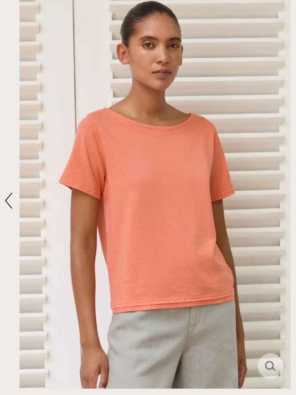 Poetry Coral-Orange Short Sleeve Crewneck Tee